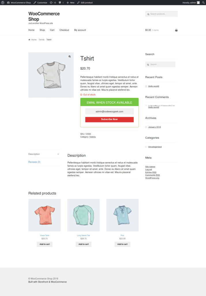 Custom CSS - Back In Stock Notifier for WooCommerce screenshot 1