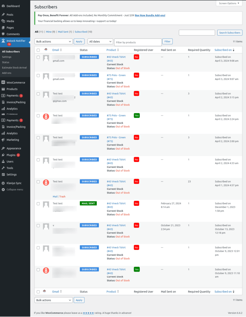 Back In Stock Notifier for WooCommerce | WooCommerce Waitlist Pro screenshot 1