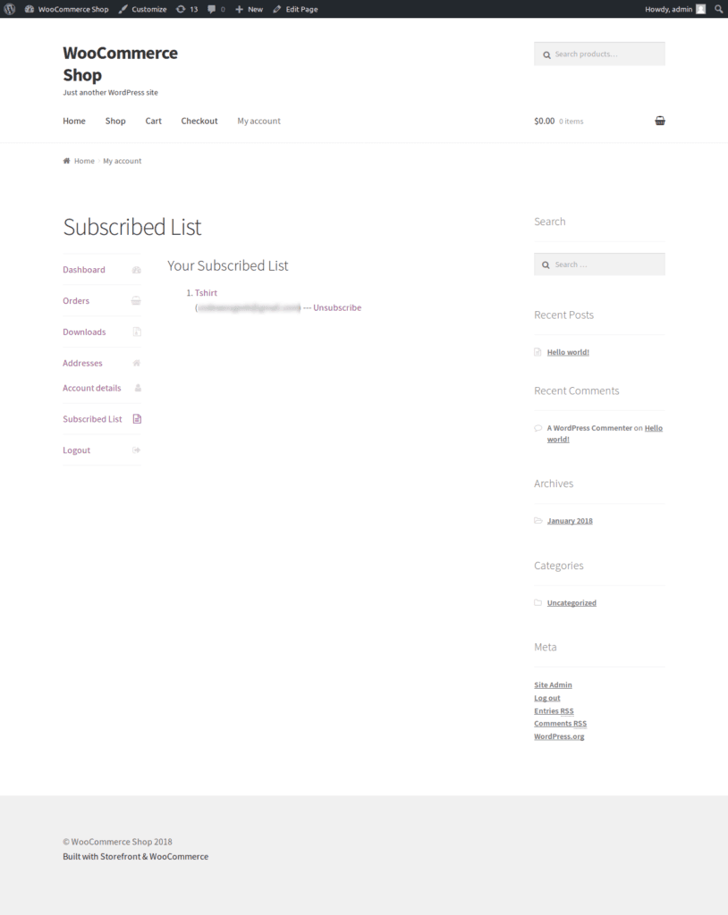 Unsubscribe - Back In Stock Notifier for WooCommerce screenshot 4