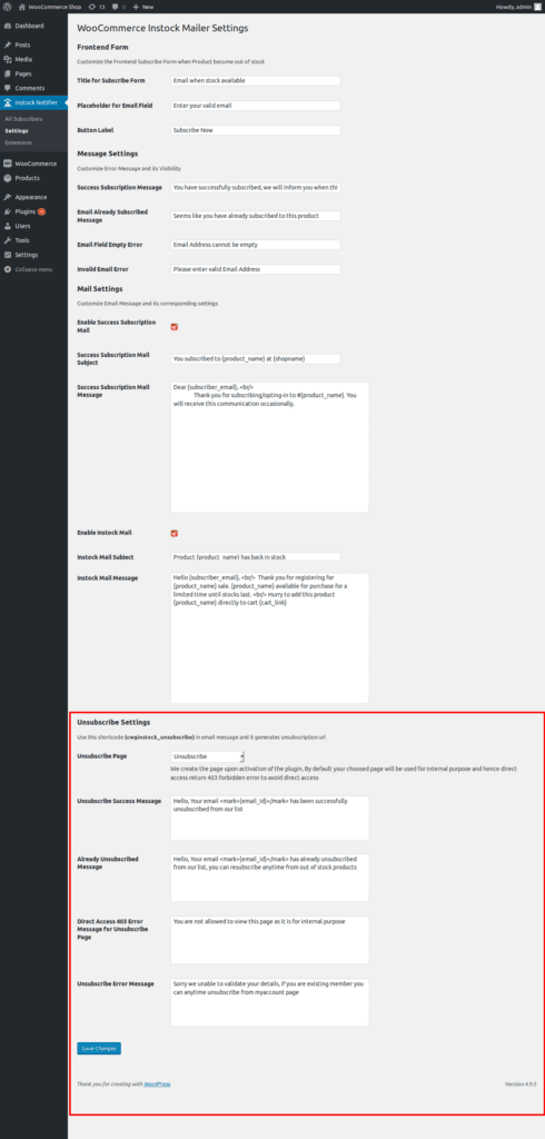 Unsubscribe - Back In Stock Notifier for WooCommerce screenshot 1