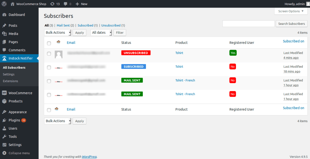 Unsubscribe - Back In Stock Notifier for WooCommerce screenshot 5