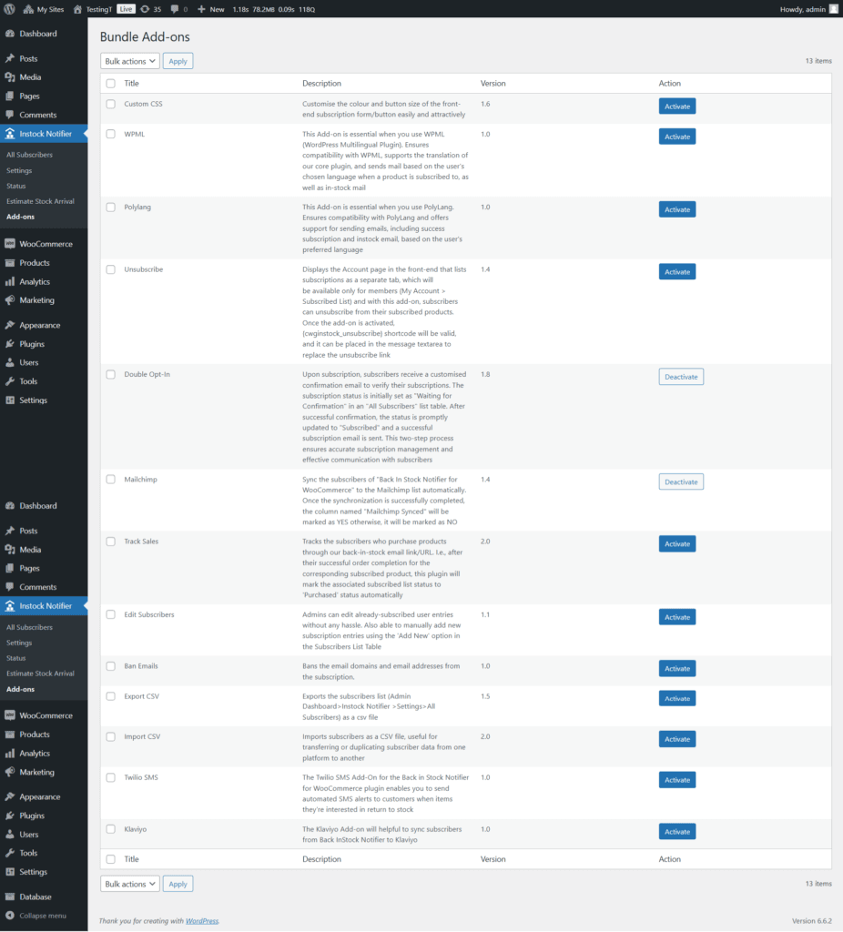 Bundle Add-ons - Back In Stock Notifier for WooCommerce screenshot 3