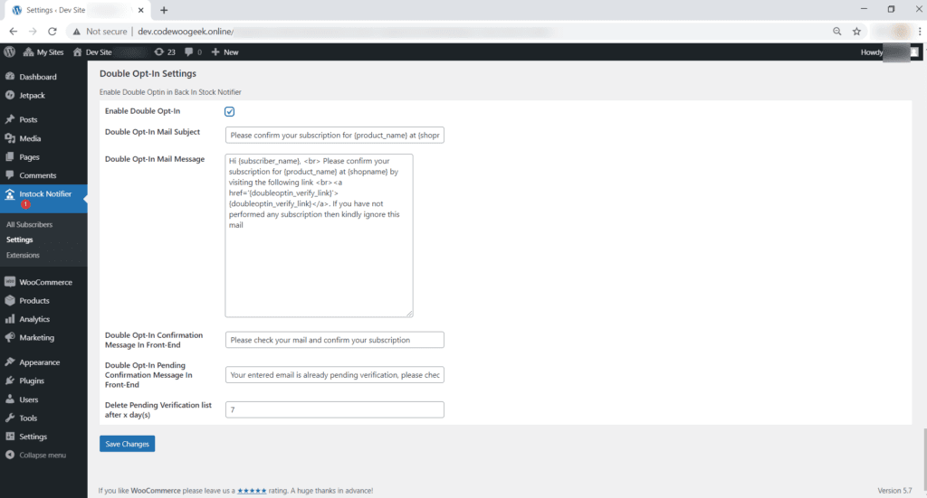Double Opt-In - Back In Stock Notifier for WooCommerce screenshot 2