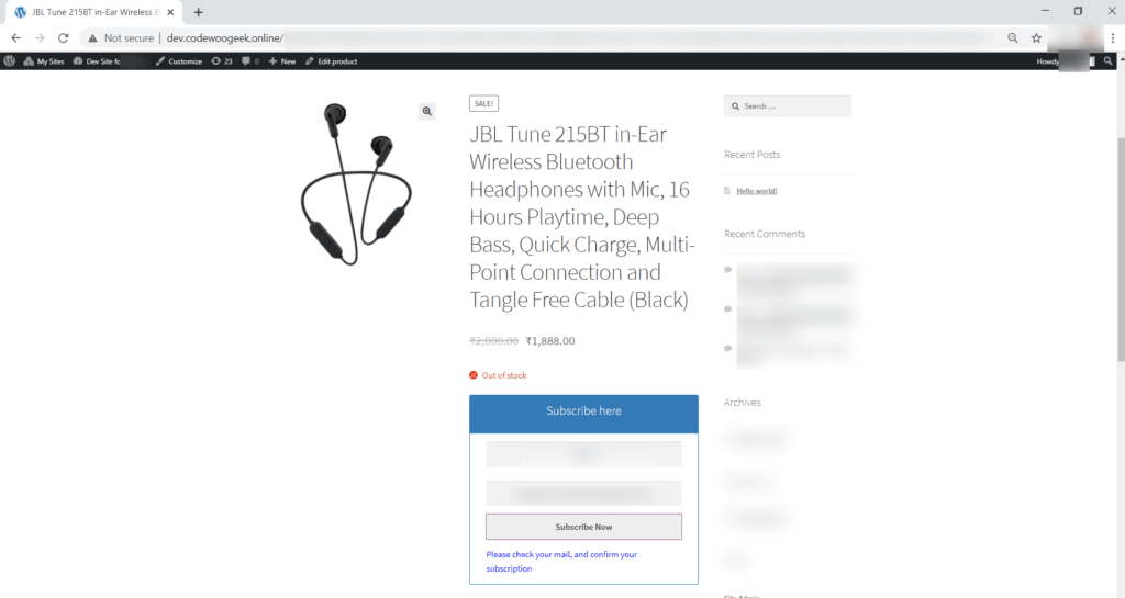 Double Opt-In - Back In Stock Notifier for WooCommerce screenshot 3