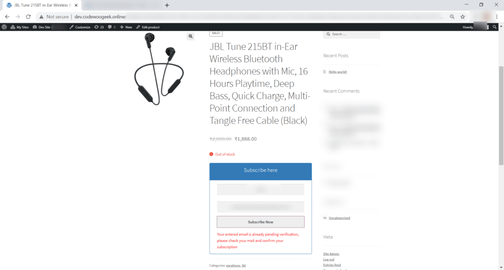 Double Opt-In - Back In Stock Notifier for WooCommerce screenshot 4