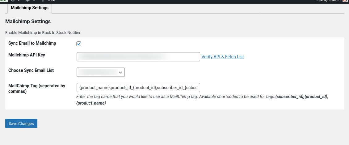 4-mailchimp-settings