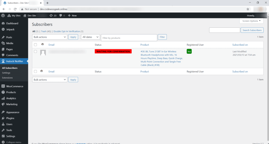 Double Opt-In - Back In Stock Notifier for WooCommerce screenshot 6