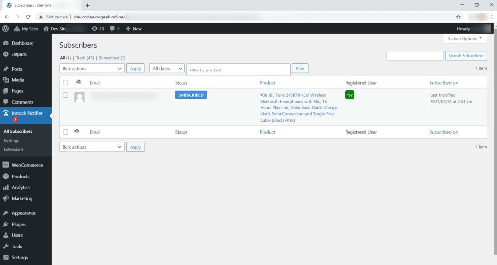 Double Opt-In - Back In Stock Notifier for WooCommerce screenshot 8