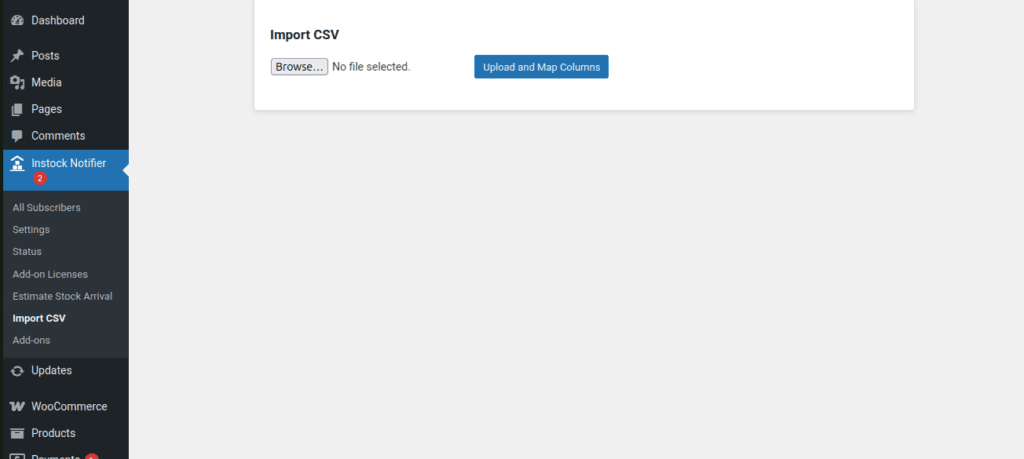 Import CSV - Back In Stock Notifier for WooCommerce screenshot 2