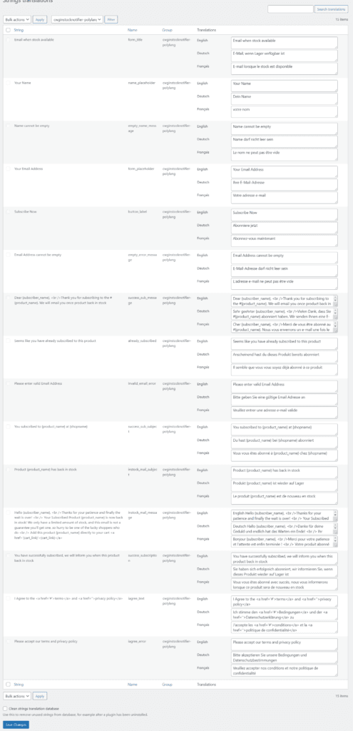 Polylang - Back In Stock Notifier for WooCommerce screenshot 4