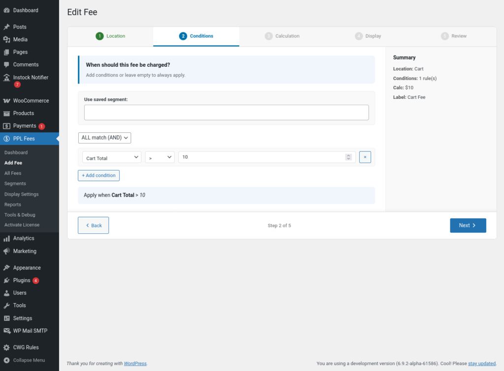 Extra Fees for WooCommerce screenshot 9