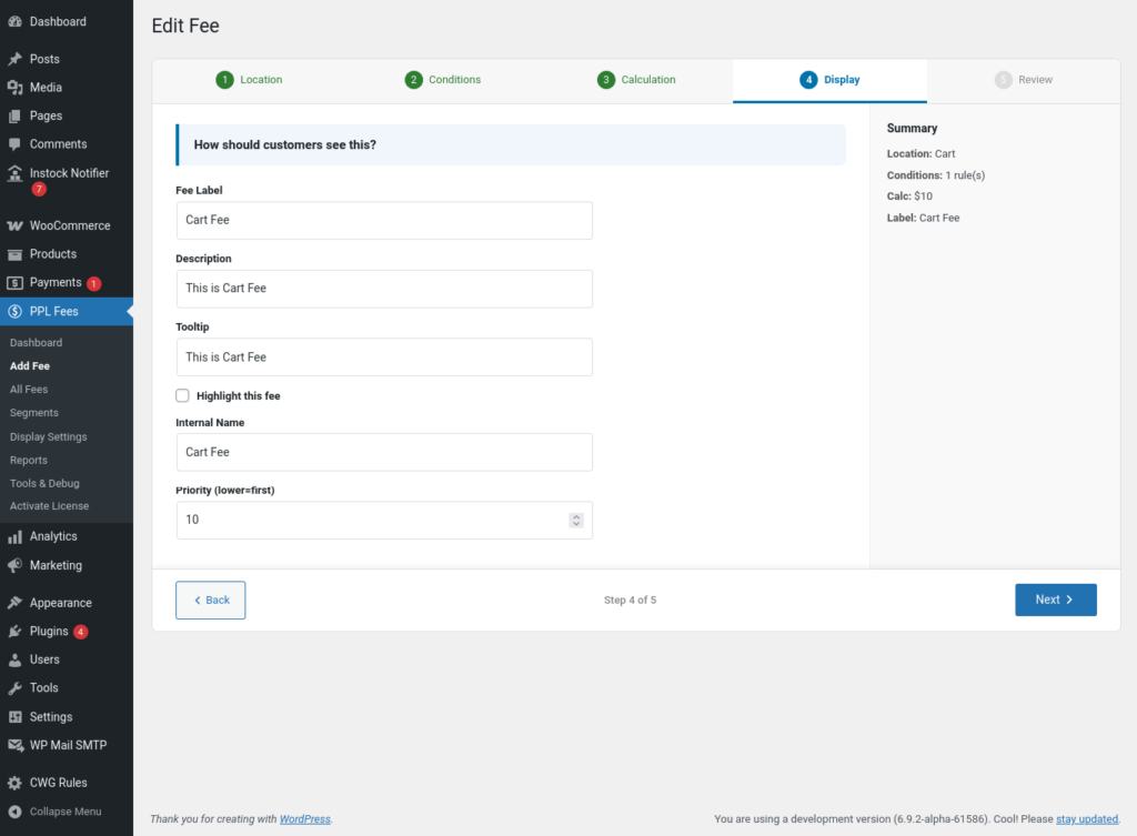 Extra Fees for WooCommerce screenshot 11