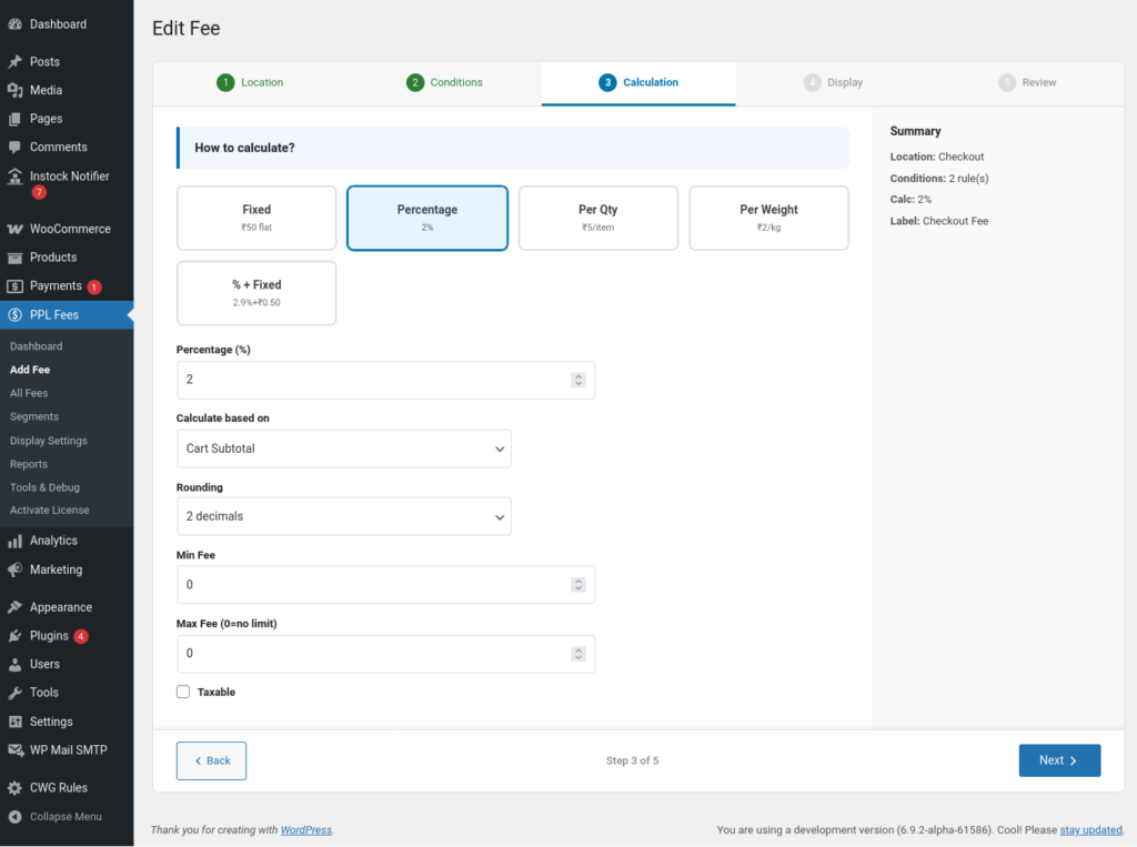Extra Fees for WooCommerce screenshot 16