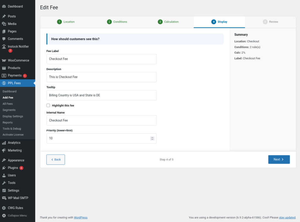 Extra Fees for WooCommerce screenshot 17