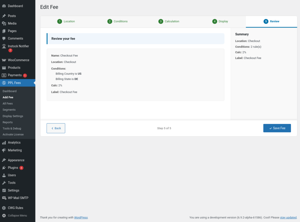 Extra Fees for WooCommerce screenshot 18