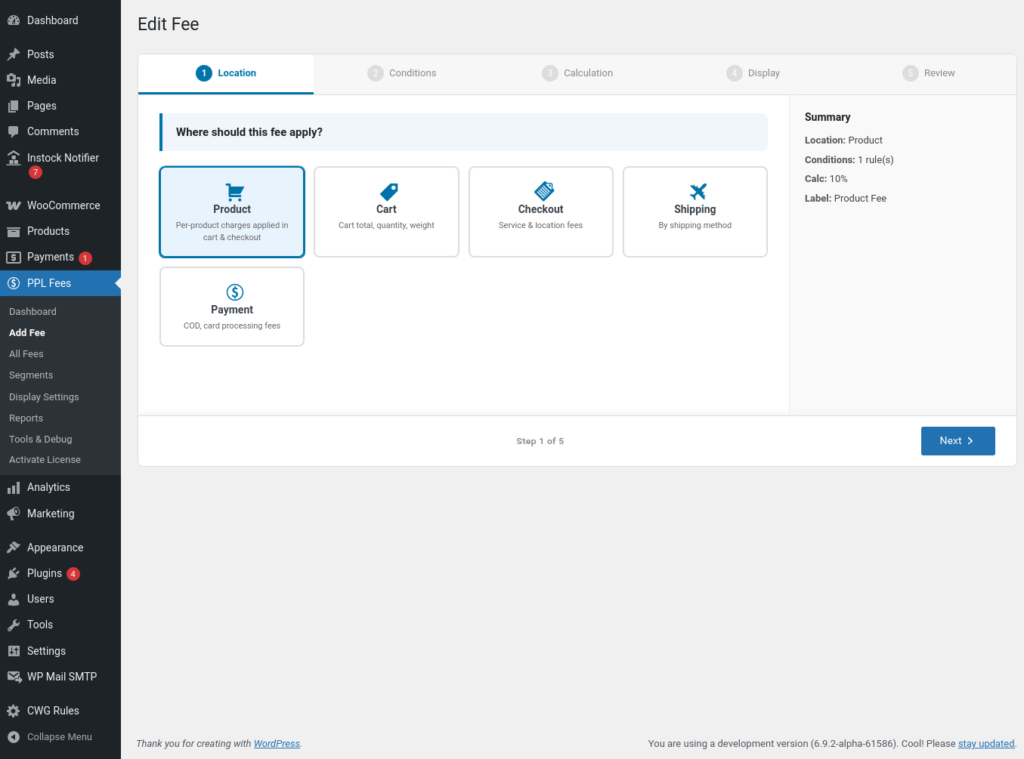 Extra Fees for WooCommerce screenshot 1